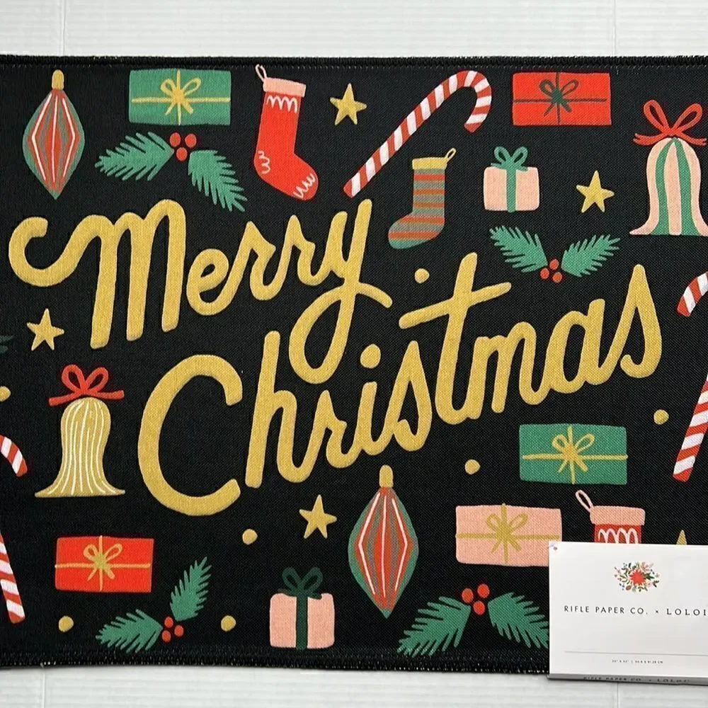 Rifle Paper Co. x L.O.L.O.F “Merry Christmas” Holiday Rug